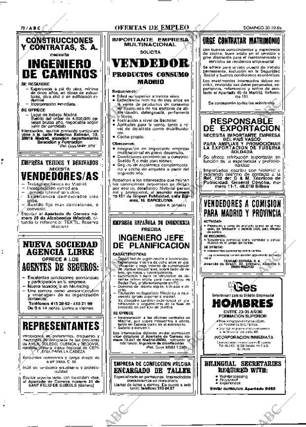 ABC MADRID 20-10-1985 página 78