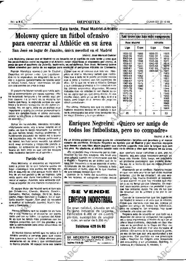 ABC MADRID 20-10-1985 página 84
