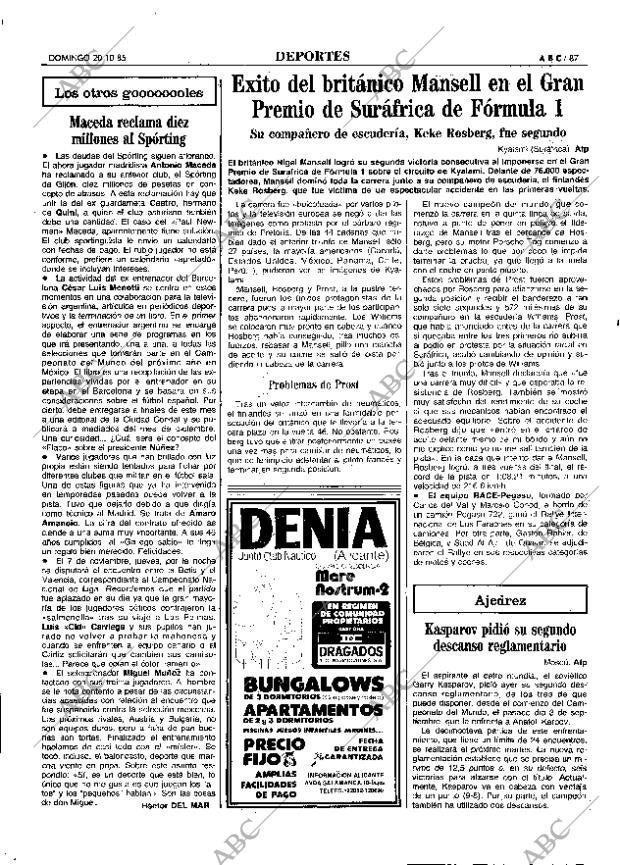 ABC MADRID 20-10-1985 página 87