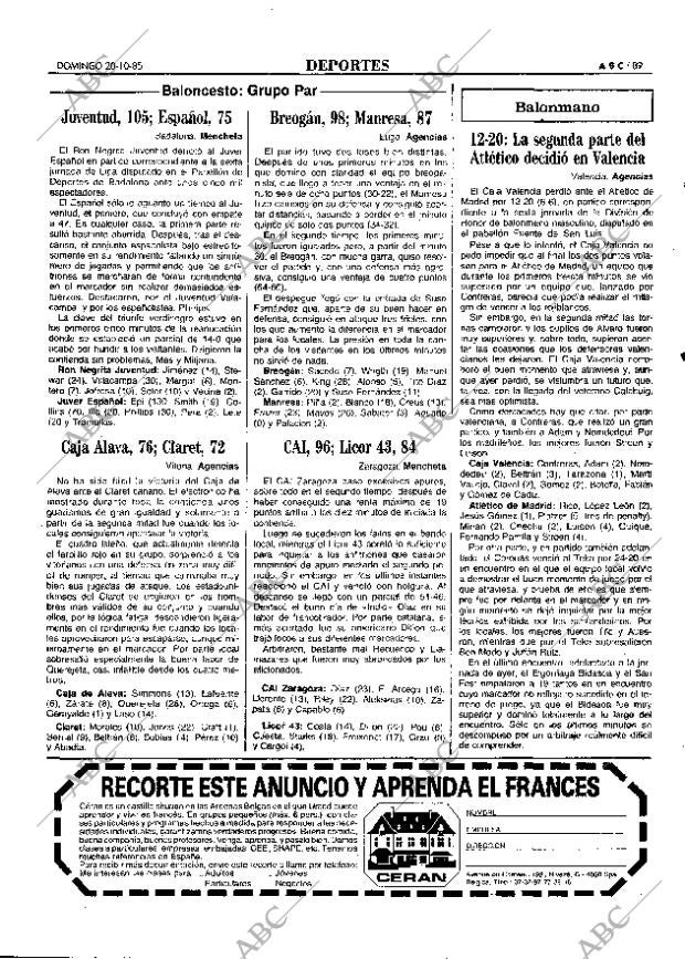 ABC MADRID 20-10-1985 página 89