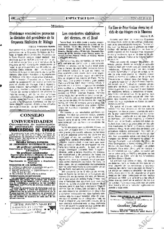 ABC MADRID 20-10-1985 página 92