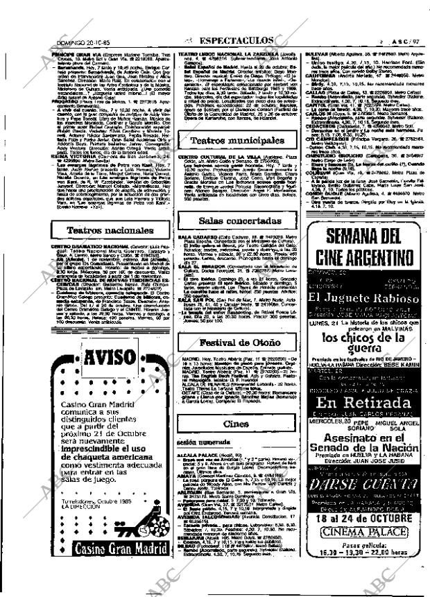 ABC MADRID 20-10-1985 página 97