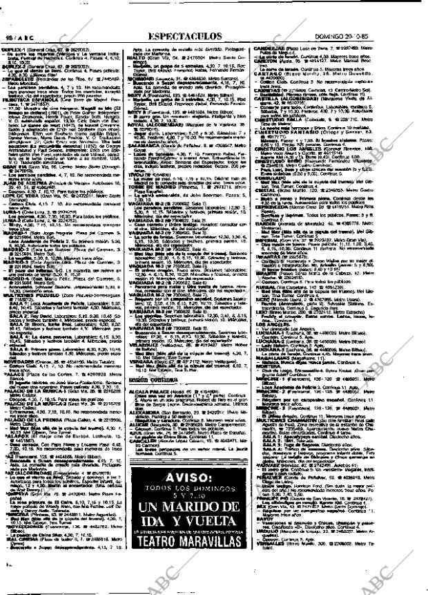 ABC MADRID 20-10-1985 página 98