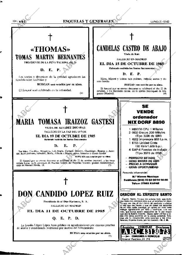 ABC MADRID 21-10-1985 página 104