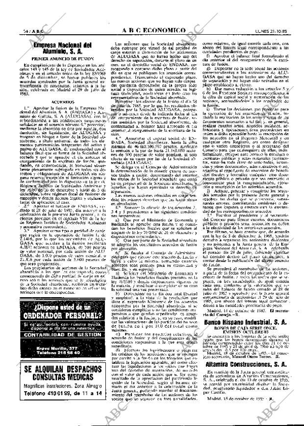 ABC MADRID 21-10-1985 página 54