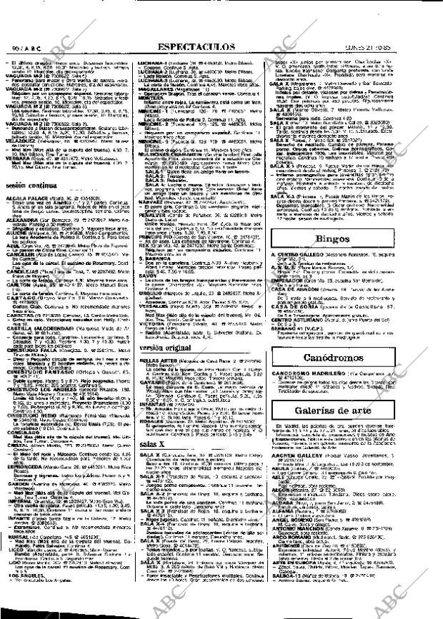 ABC MADRID 21-10-1985 página 90