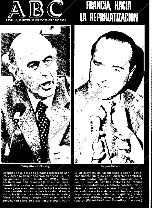 ABC SEVILLA 22-10-1985 página 1