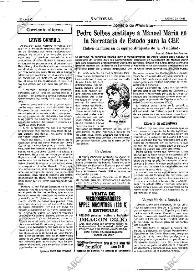 ABC MADRID 24-10-1985 página 22