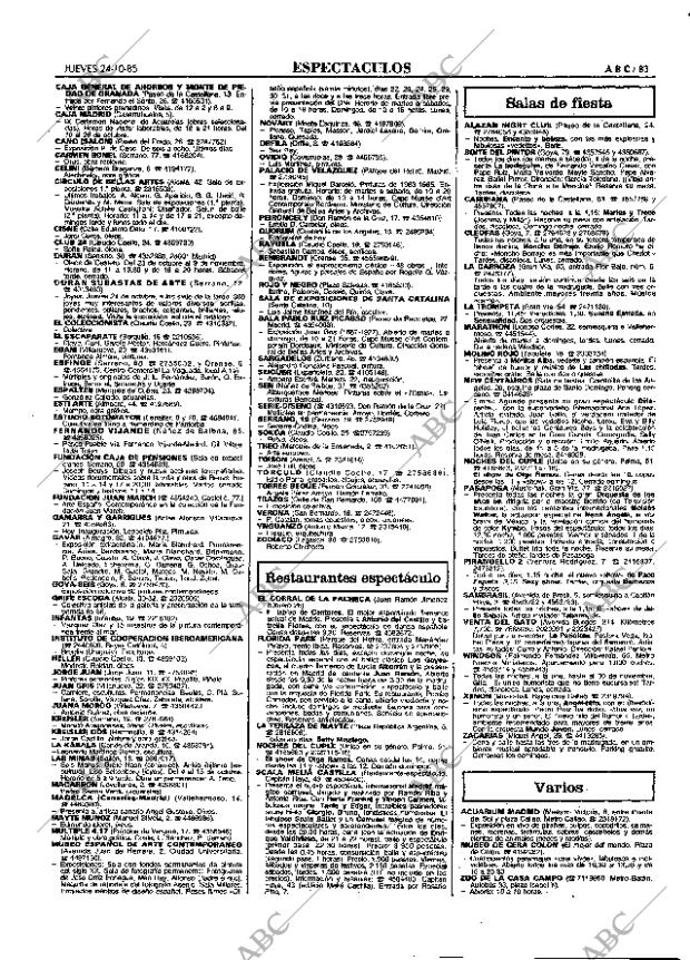 ABC MADRID 24-10-1985 página 83