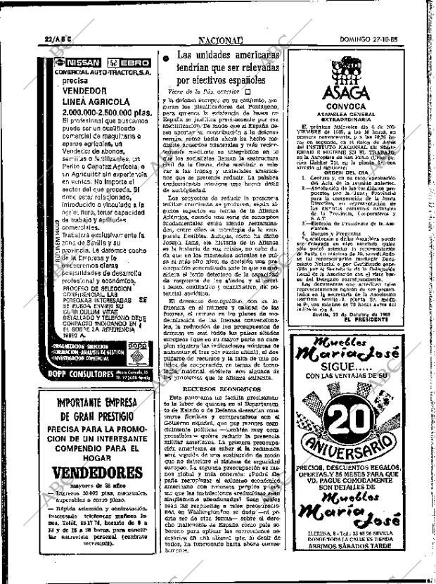 ABC SEVILLA 27-10-1985 página 22
