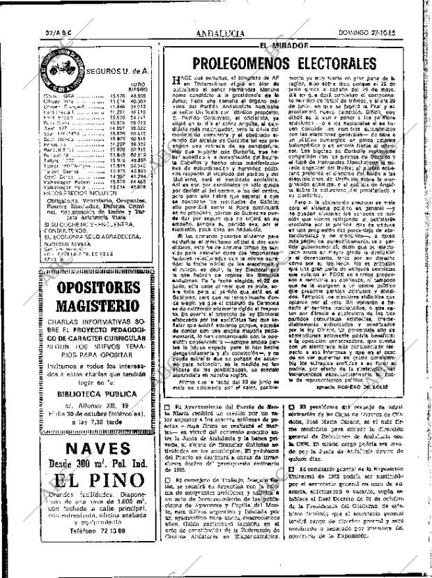 ABC SEVILLA 27-10-1985 página 32