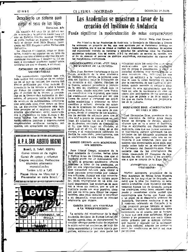 ABC SEVILLA 27-10-1985 página 62