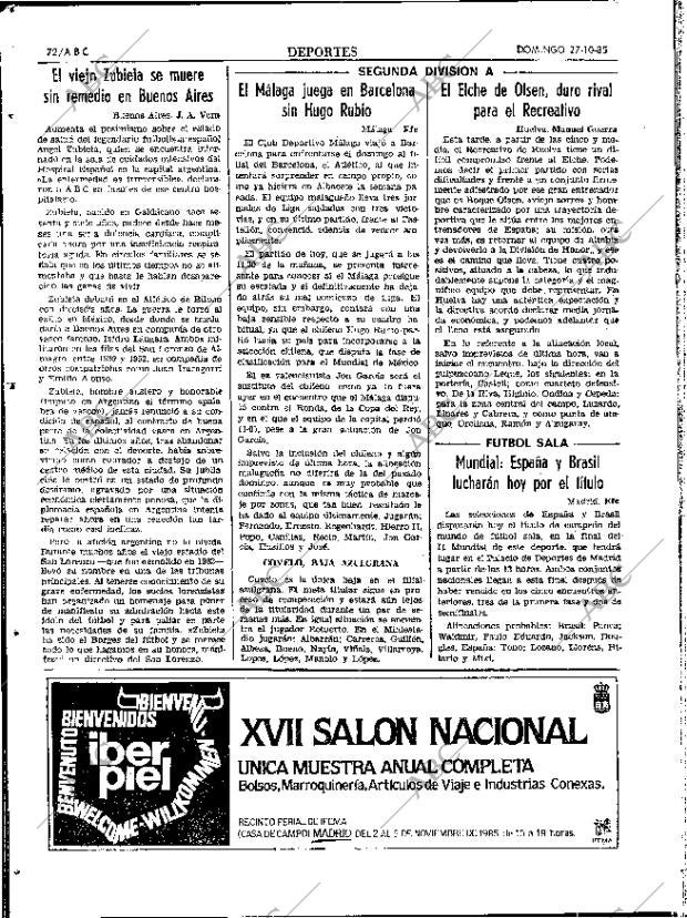 ABC SEVILLA 27-10-1985 página 72