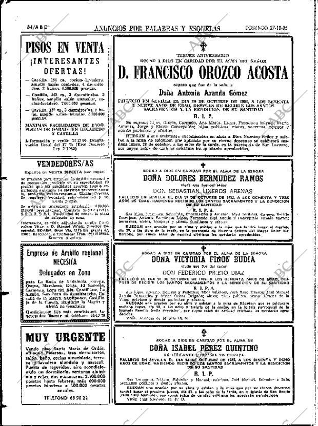 ABC SEVILLA 27-10-1985 página 84