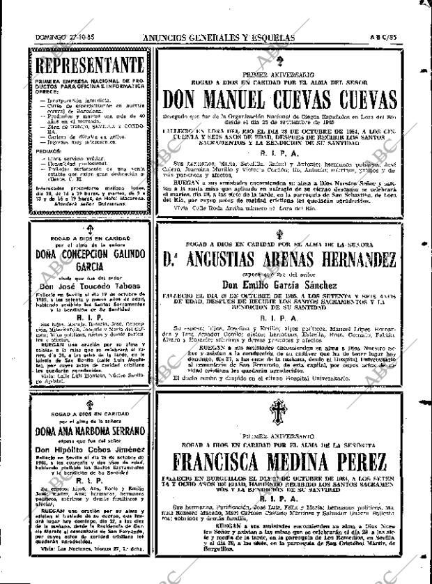 ABC SEVILLA 27-10-1985 página 85