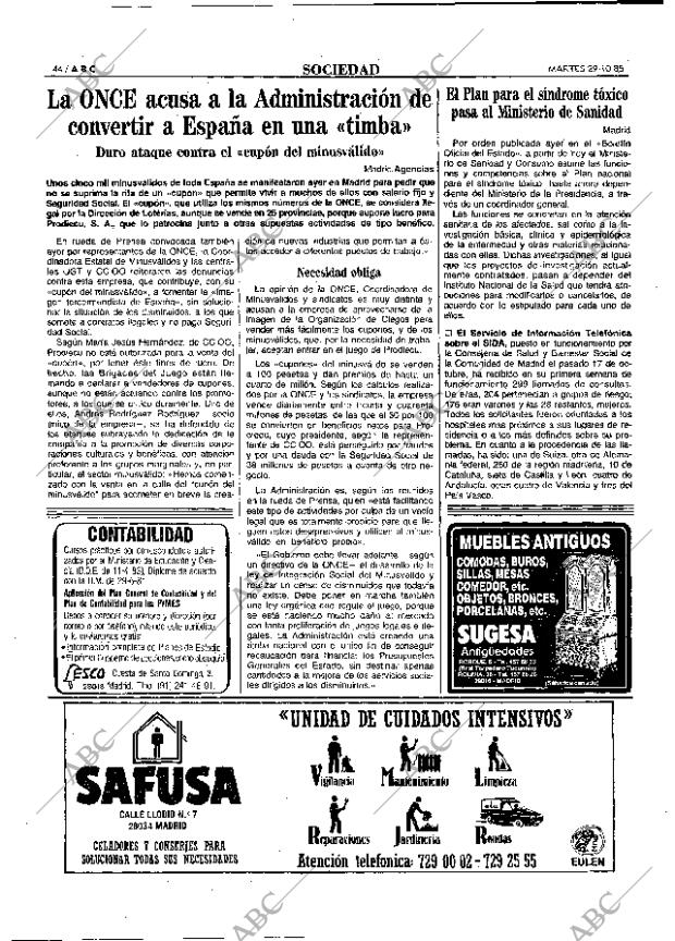 ABC MADRID 29-10-1985 página 44