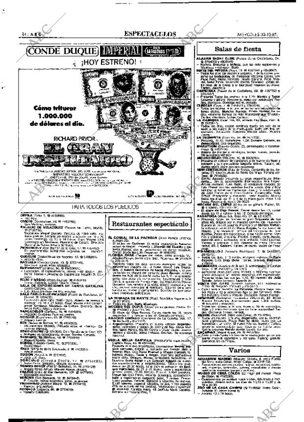 ABC MADRID 30-10-1985 página 84