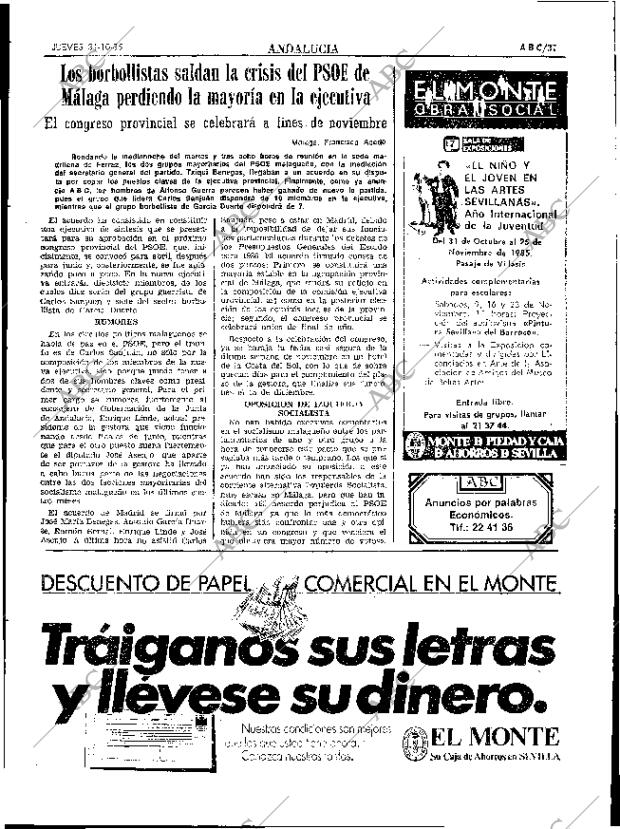 ABC SEVILLA 31-10-1985 página 31