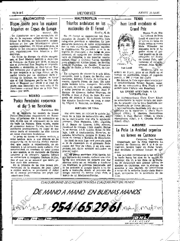 ABC SEVILLA 31-10-1985 página 58