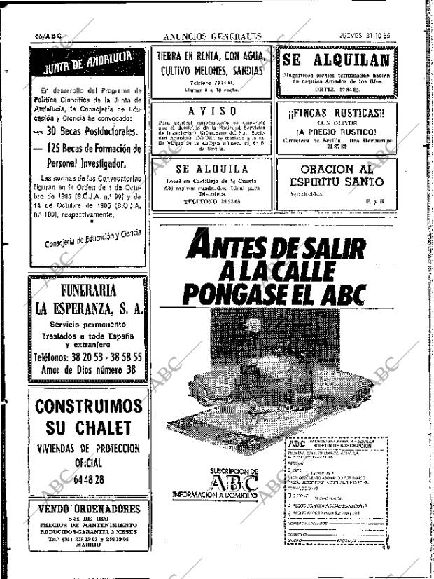 ABC SEVILLA 31-10-1985 página 66