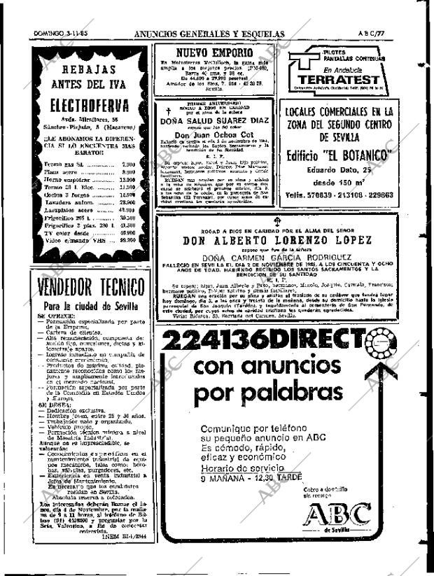 ABC SEVILLA 03-11-1985 página 77