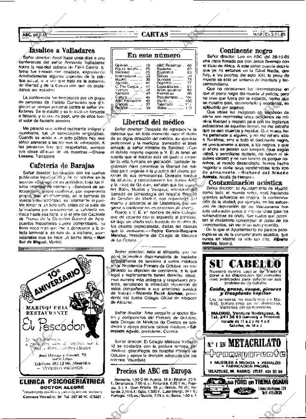 ABC MADRID 05-11-1985 página 18