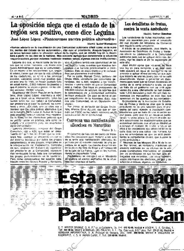 ABC MADRID 05-11-1985 página 40
