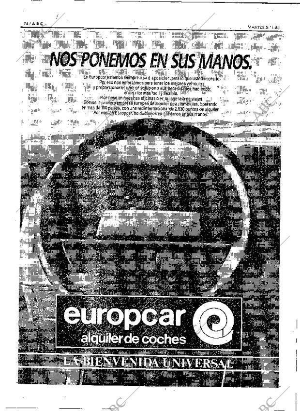 ABC MADRID 05-11-1985 página 74