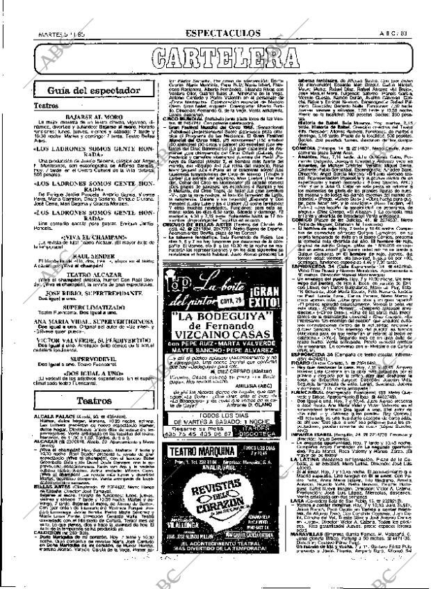 ABC MADRID 05-11-1985 página 83