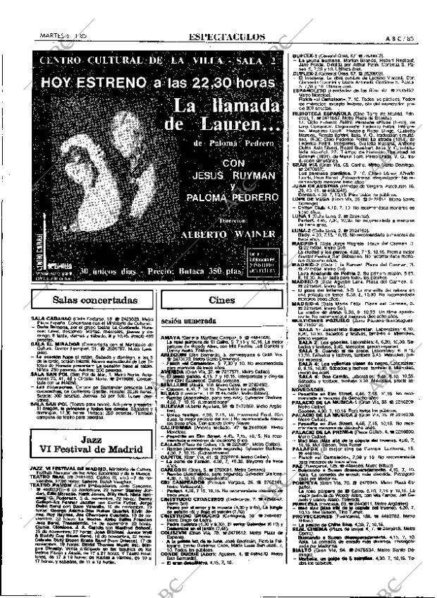 ABC MADRID 05-11-1985 página 85