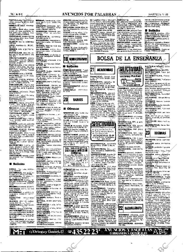 ABC MADRID 05-11-1985 página 96
