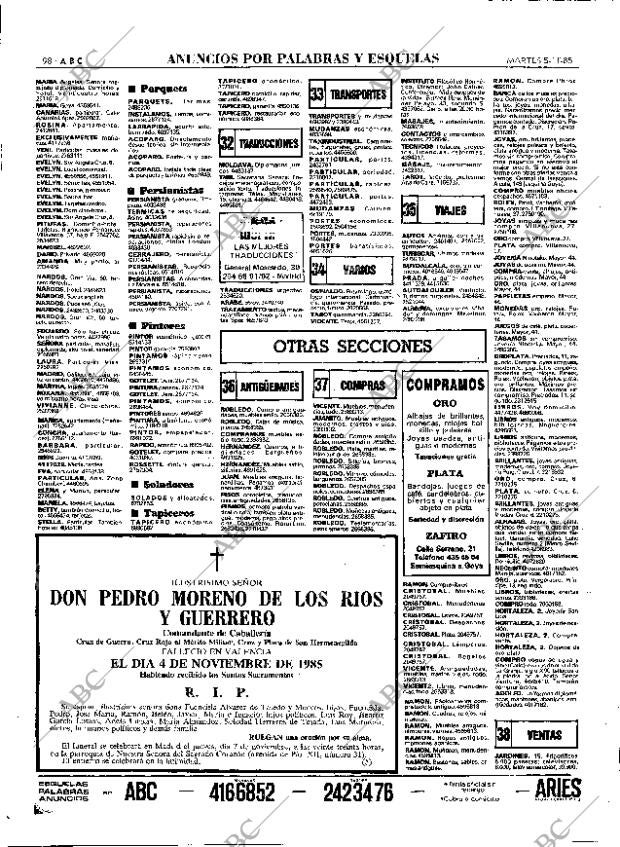 ABC MADRID 05-11-1985 página 98