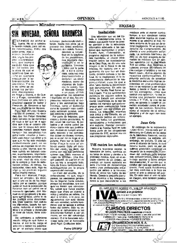 ABC MADRID 06-11-1985 página 20