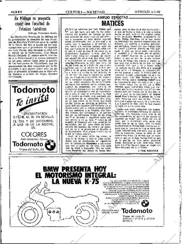 ABC SEVILLA 06-11-1985 página 44