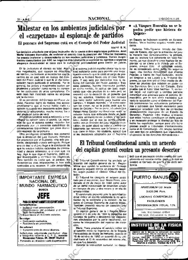 ABC MADRID 09-11-1985 página 20