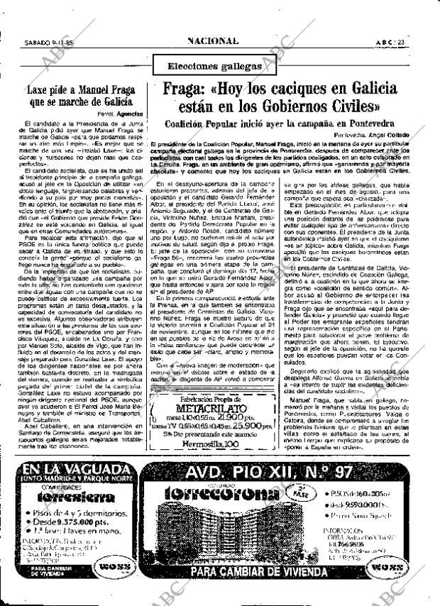 ABC MADRID 09-11-1985 página 23