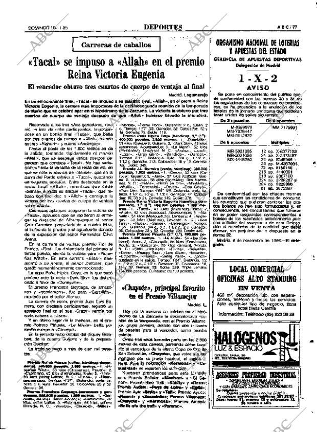 ABC MADRID 10-11-1985 página 77