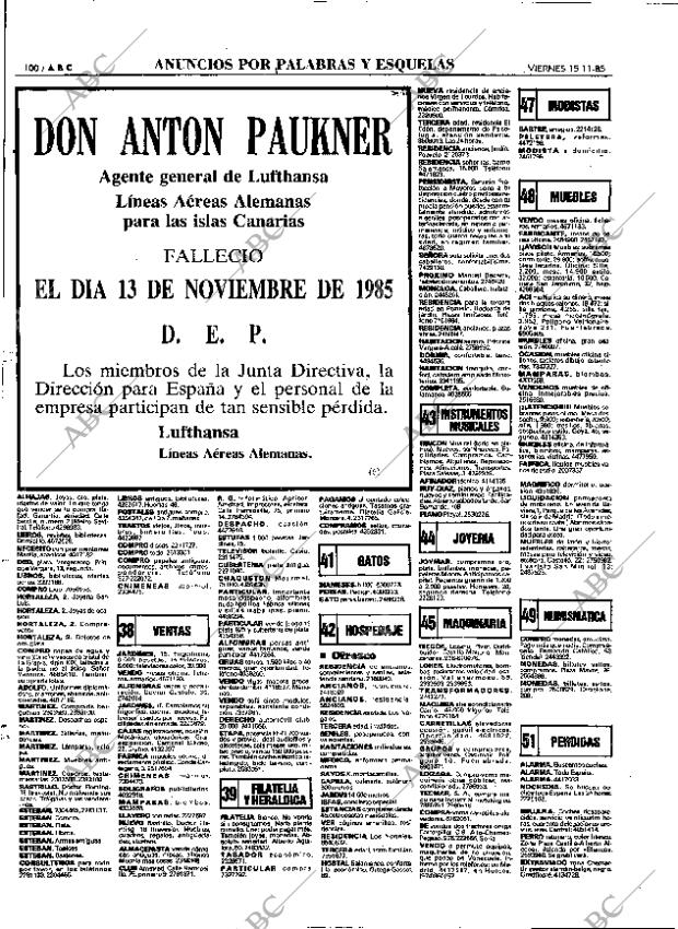 ABC MADRID 15-11-1985 página 100