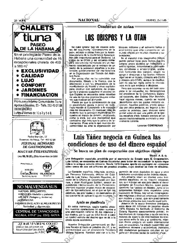 ABC MADRID 15-11-1985 página 28