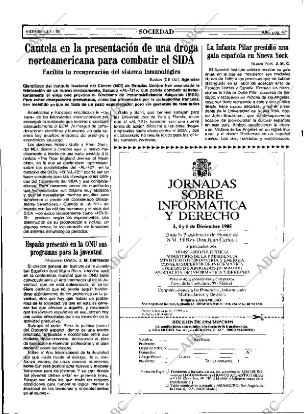 ABC MADRID 15-11-1985 página 47