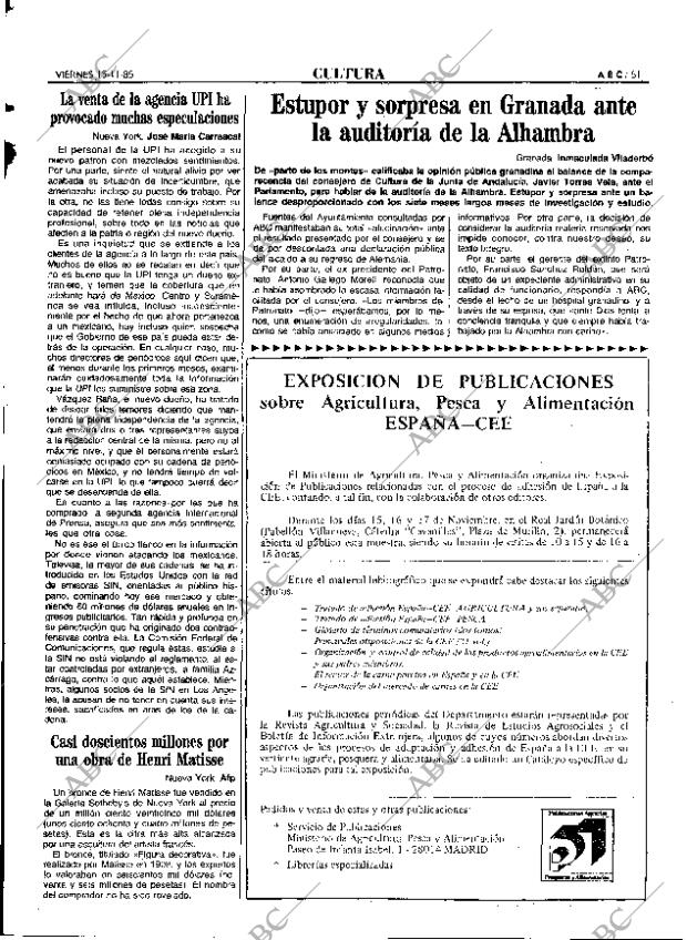 ABC MADRID 15-11-1985 página 51