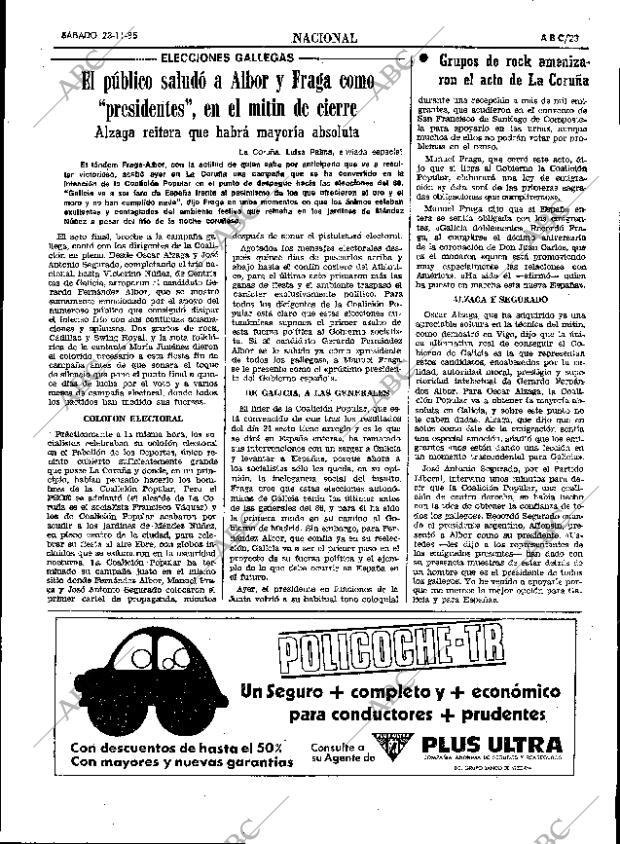 ABC SEVILLA 23-11-1985 página 23