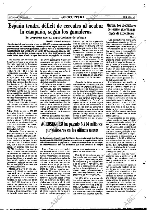 ABC MADRID 24-11-1985 página 67