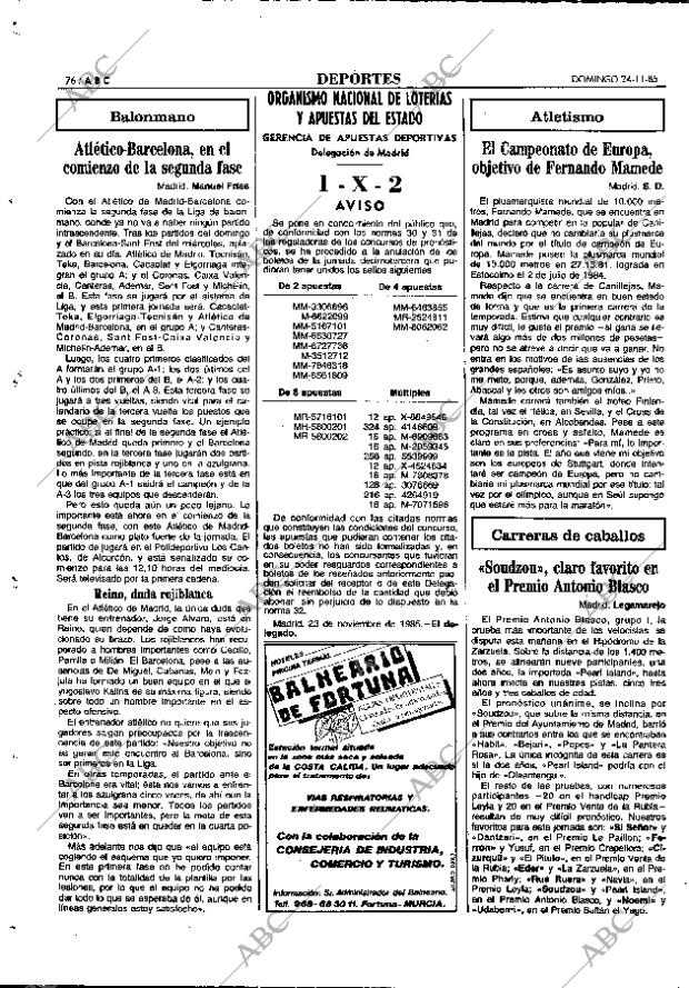 ABC MADRID 24-11-1985 página 76