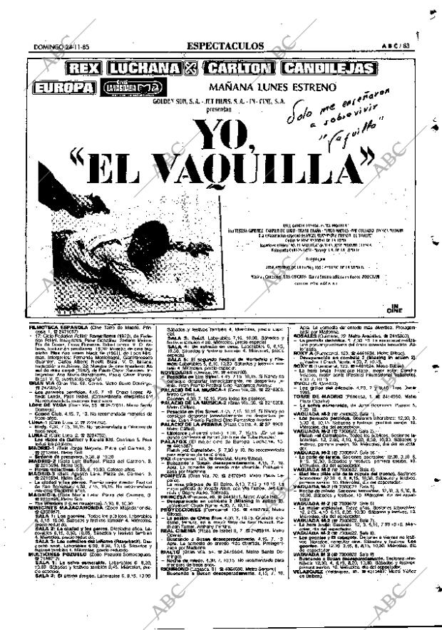 ABC MADRID 24-11-1985 página 83