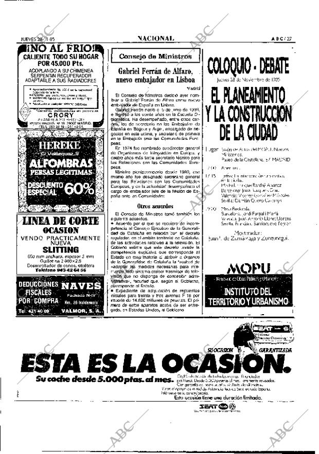 ABC MADRID 28-11-1985 página 27