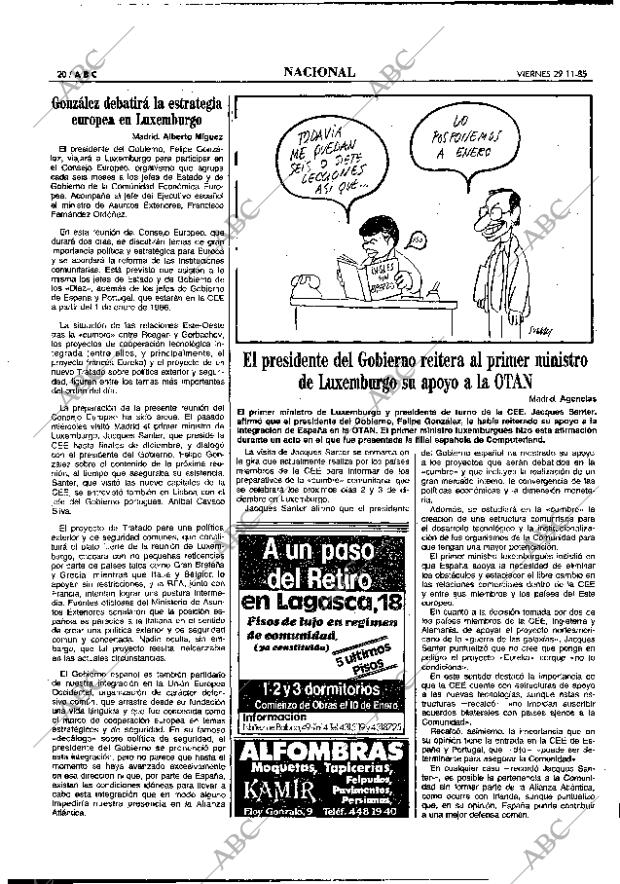 ABC MADRID 29-11-1985 página 20