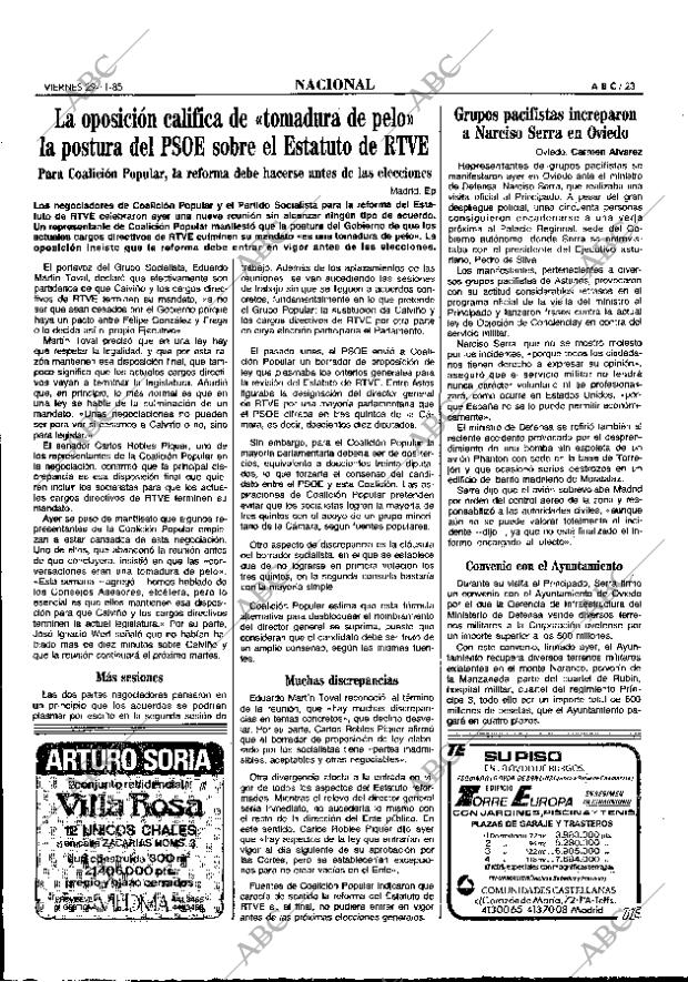 ABC MADRID 29-11-1985 página 23