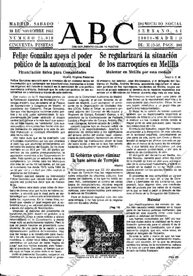 ABC MADRID 30-11-1985 página 13