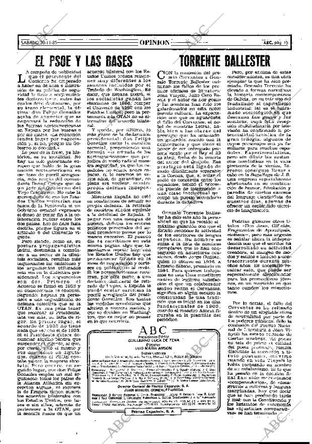 ABC MADRID 30-11-1985 página 15